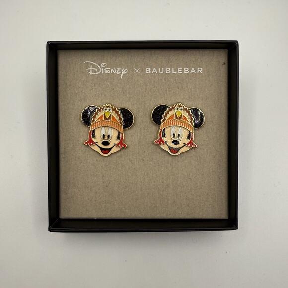 Disney x Baublebar Mickey Mouse Thanksgiving Turkey Earrings Jewelry New - Picture 1 of 3